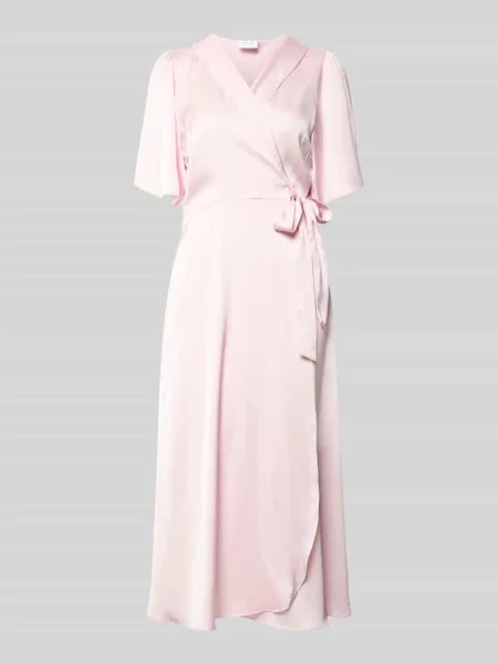 Sukienka midi w stylu kopertowym model VIENNA RAVENNA' Vila różowa