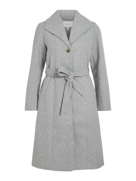 VILA Palton de primăvară-toamnă VICLAUDINE deschis gri