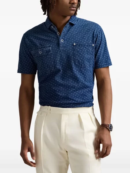 Pletene sportske kratke hlače Polo Ralph Lauren s printom bijela