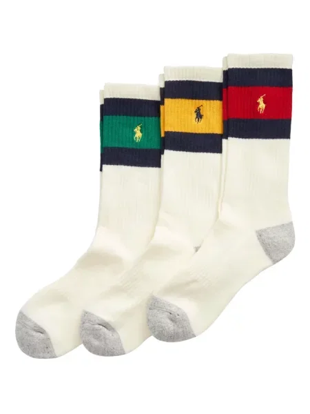 Șosete Polo Ralph Lauren de in cu broderie în carouri roșu