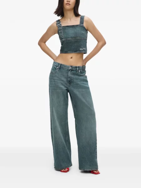 Blugi Karl Lagerfeld Jeans cu cataramă albastru
