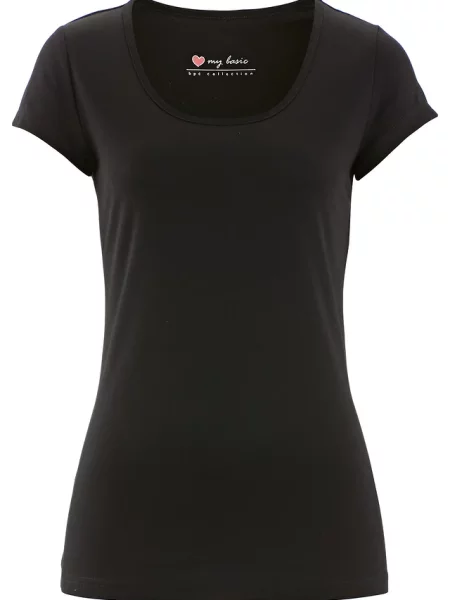 Dopasowany T-shirt czarna