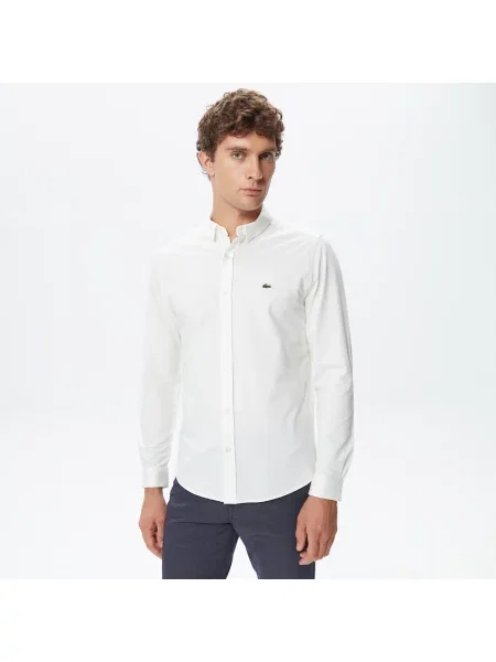 Lacoste Koszula Tkana Lacoste biała