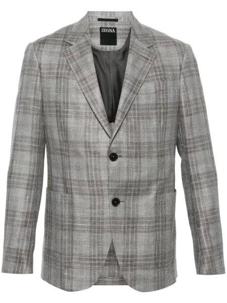 Sacou Zegna în carouri gri