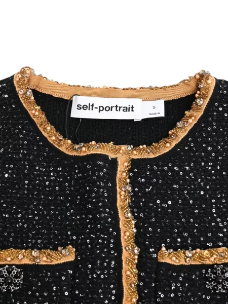 Decupat pulover Self-portrait negru