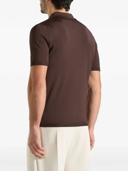 Πλεκτό πλευρωτός polo Manière De Voir καφέ