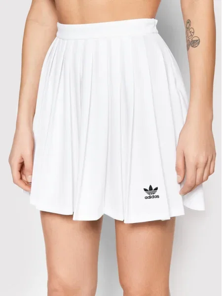 Adidas Плисирана пола бял