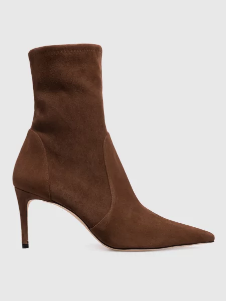 Замшевые ботильоны Stuart Weitzman коричневые