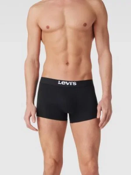 Obcisłe bokserki z elastycznym z logo model ‘SOLID BASIC TRUNK’ Levi's czarne