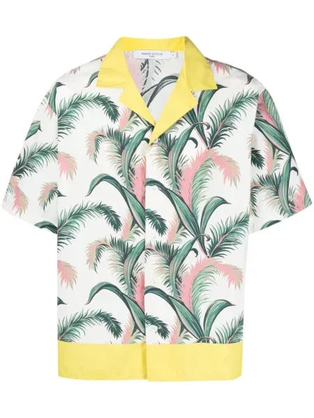 Cămașă Maison Kitsune cu imagine scurtă alb