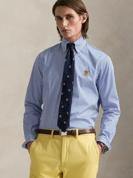 Риза Polo Ralph Lauren със стандартна кройка с класическа яка синьо