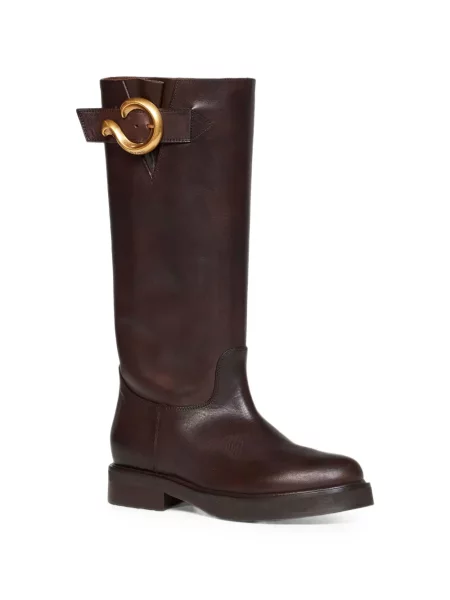 Botine Etro din piele cu model paisley cu cataramă maro