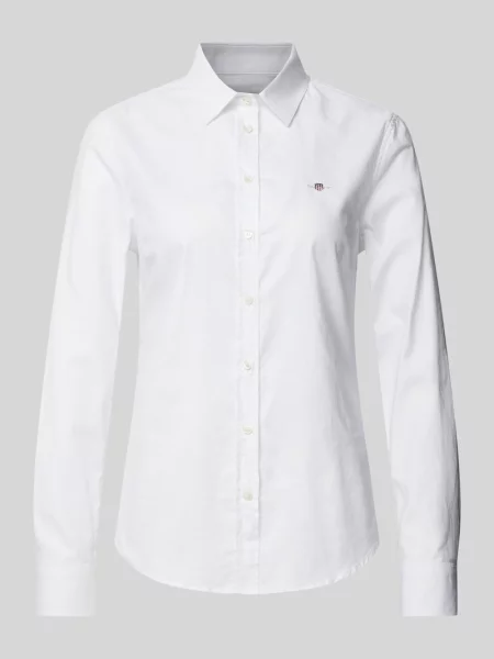 Bluzka koszulowa o kroju slim fit z wyhaftowanym logo Gant