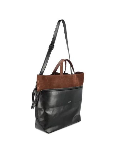 Geantă Loewe din piele de căprioară negru
