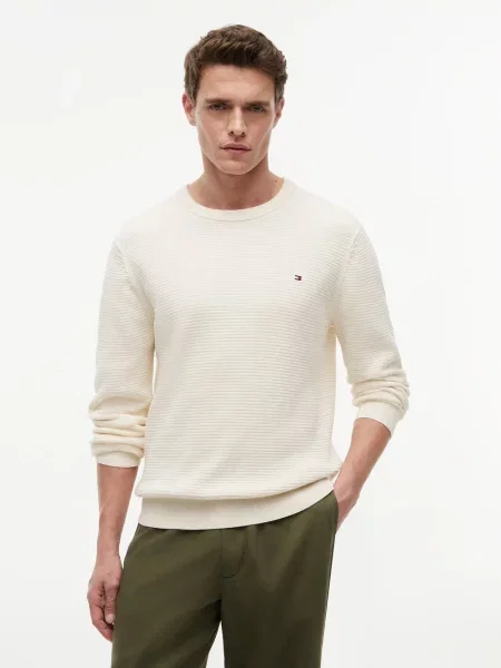 Tommy Hilfiger sweter z dzianiny Mężczyźni M beżowy