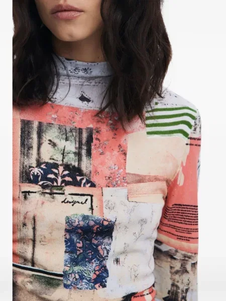 Топ Desigual с принт розово