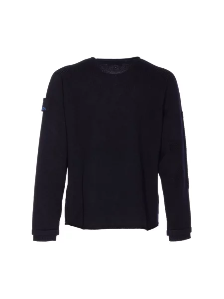 Sweter Premiata wełniany z logo niebieski
