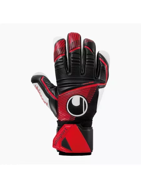 Rękawice bramkarskie uhlsport Powerline Supersoft Hn czarne/czerwone/białe białe