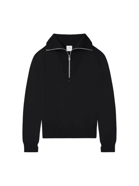 Sweter z golfem Courreges do golfa czarny