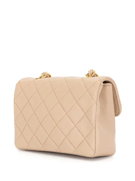 Prošívaná mini diamant kabelka Chanel Pre-owned růžová