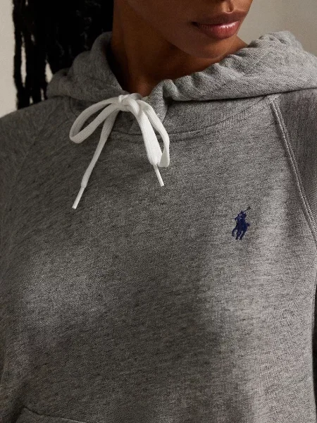 Однотонный свитер Polo Ralph Lauren с капюшоном серый