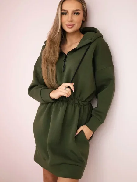 Bluza z kapturem Kesi z kapturem garniturowa brązowa