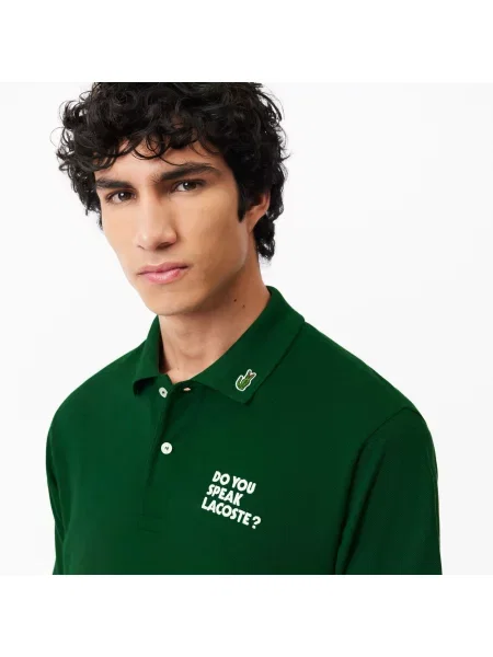 Классическое поло Lacoste зеленое