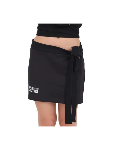 Spódnica jeansowa Versace Jeans Couture wiązana czarna