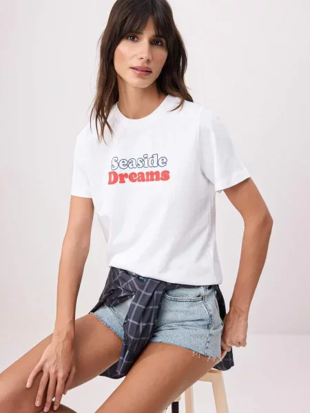 Trendyol Tricou bleumarin / roșu alb