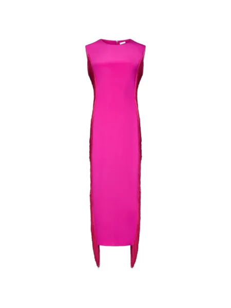 Rochie maxi Fforme cu franjuri roz