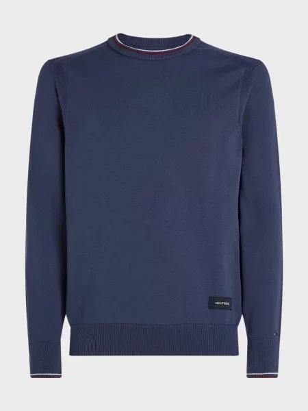 Светр Tommy Hilfiger з круглим вирізом синій
