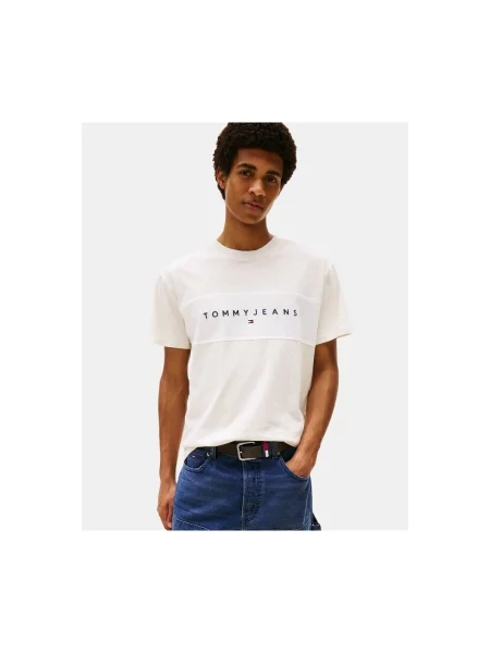 Tommy Jeans Tričko světle / marine modrá / červená béžová