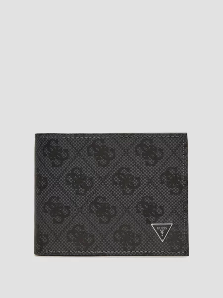Шкіряний гаманець Guess чорний
