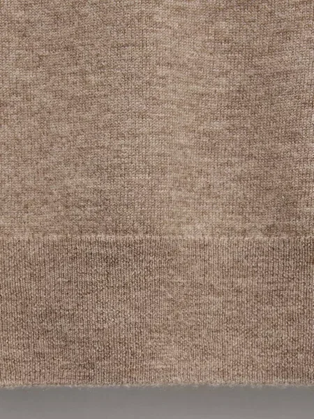Sweter z wełny z okrągłym dekoltem średni Kobieta S MANGO brązowy