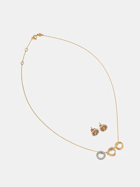 Tory Burch colier si cercei Miller Pave auriu