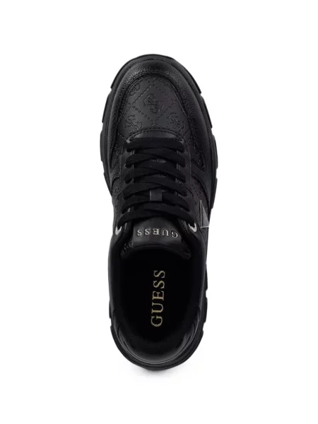 Sneakerși Guess chunky cu autograf negru