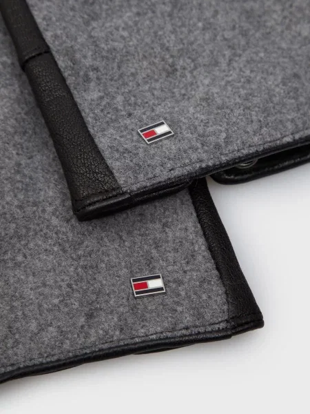 Шкіряні рукавички Tommy Hilfiger сірі