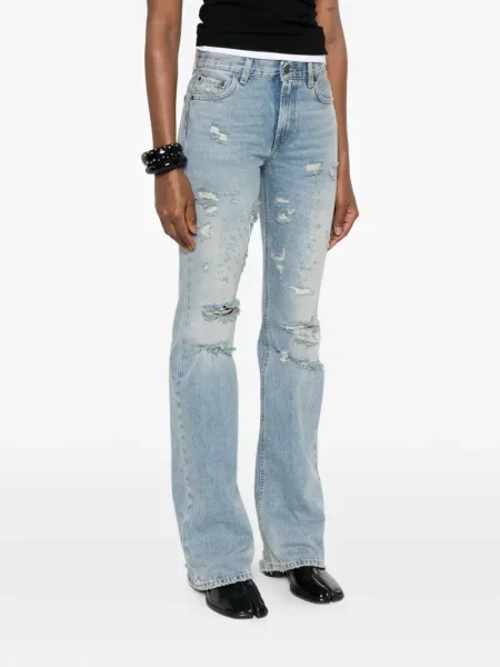 Jeansy Haikure z dziurami niebieskie