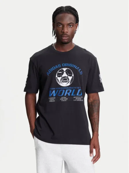 Тениска adidas Originals Football Tee с принт черно