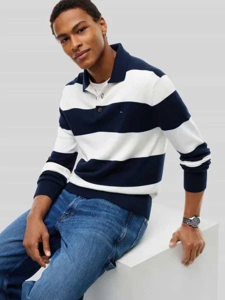 Sweter z detal z logo Tommy Jeans granatowy