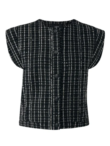 MEXX Geacă tricotată negru alb