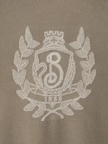 Tricou polo Burberry cu broderie maro