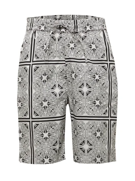 ABOUT YOU x Swalina&Linus Pantaloni Curt gri metalic / natural alb
