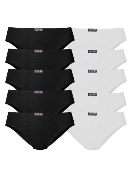 H.I.S Spodnje hlačke črna bela