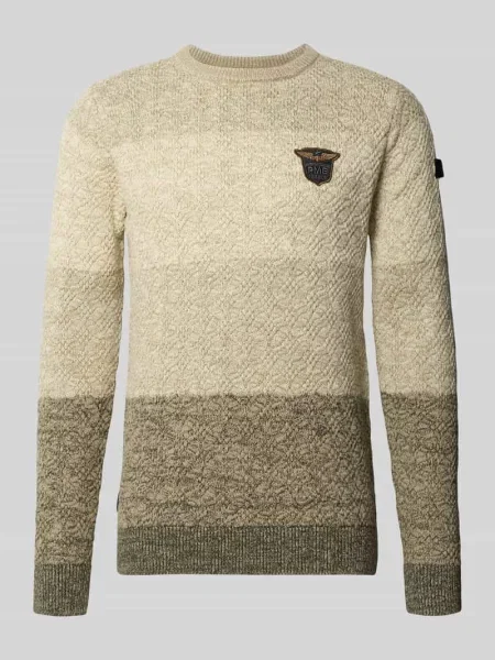 Sweter z dzianiny o kroju regular fit z czystej bawełny z detalem z logo Pme Legend biały