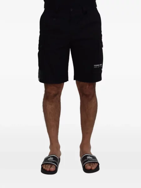 Pantaloni scurți cargo Dolce & Gabbana cu autograf negru