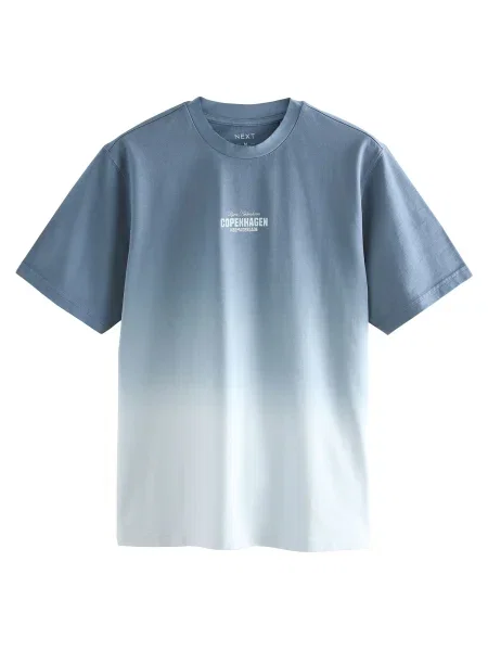 Next Póló galambkék / pasztellkék fehér