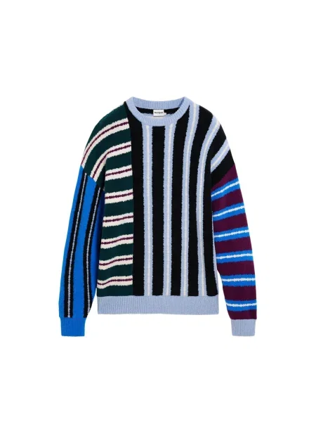 Desigual Pulover kobalt plava / svijetloplava / vina crna