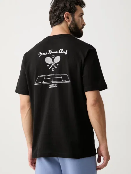BOSS Green tricou pentru bărbați din negru