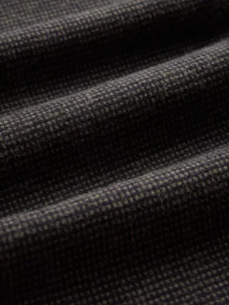 "houndstooth" rašto flanelinė marškiniai Portuguese Flannel ruda